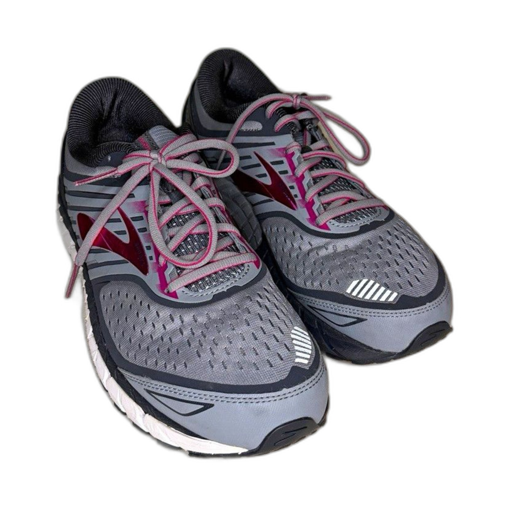 Brooks Adrenaline GTS Gray Pink Cushion Support Running Shoes Athletic Sneakers